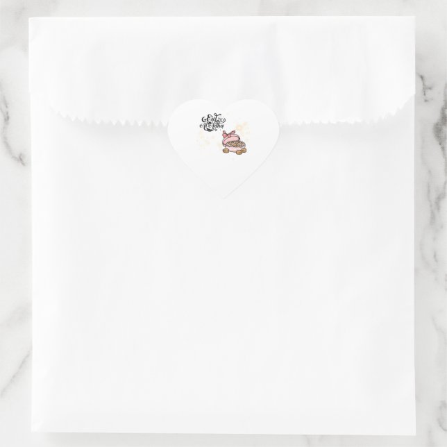 Happy Eid -Eid Adha Mubarak 2022. Herz-Aufkleber (Tasche)