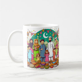 Happy Eid Family Funny feiert Design Kaffeetasse