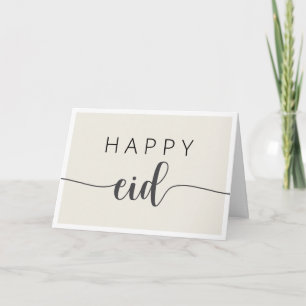 Happy Eid Modern Simple Script Muslim Holiday Karte