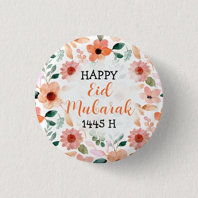 Happy Eid Mubarak 1445 H Custom Button (Vorderseite)