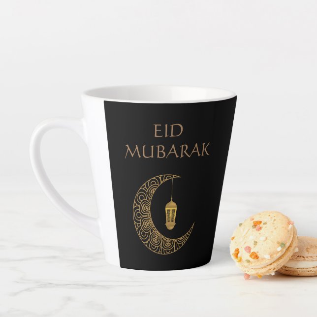 Happy Eid Mubarak Golden Black Crescent Milchtasse (Beispiel)