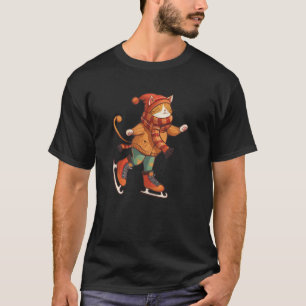 Happy Eis Skaten Cat für Schuhe und Winterliebhabe T-Shirt