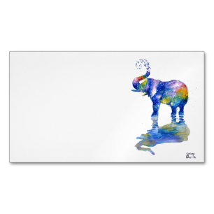 Happy Elefant Aquarell  Magnetische Visitenkarte