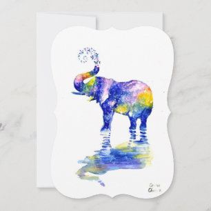 Happy Elefant Aquarell Save The Date