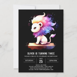 Happy Elegant Lion Birthday Einladung