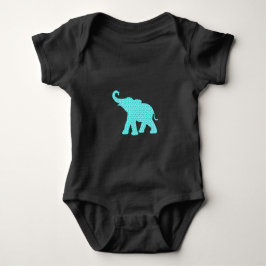 Happy Elephant Art Green Pattern Niedlich Baby Strampler