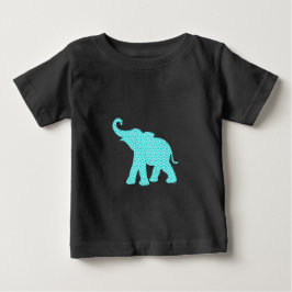 Happy Elephant Art Pattern Black Baby T-shirt