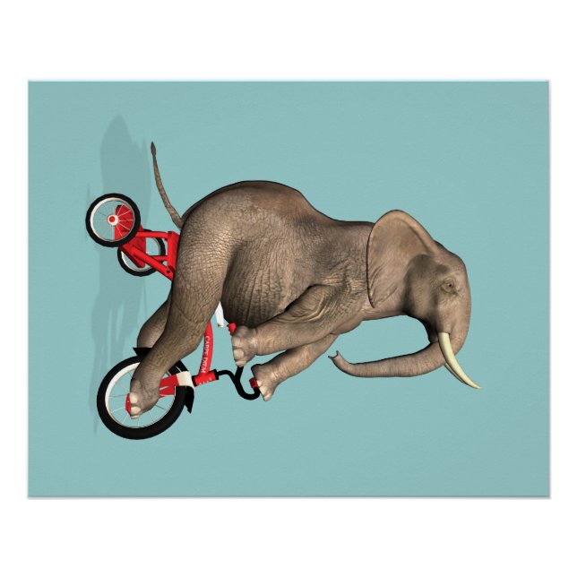 Happy Elephant auf Tricycle Poster (Vorderseite)