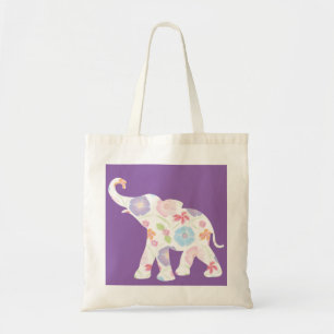 Happy Elephant-Big-Blume-Muster Moderne Tragetasche