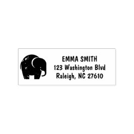 Happy Elephant Kids Mail Rücksendeadresse Etikett Gummistempel