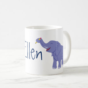 Happy Elephant (Personalize) Kaffeetasse