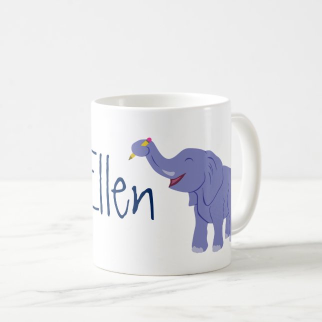 Happy Elephant (Personalize) Kaffeetasse (VorderseiteRechts)