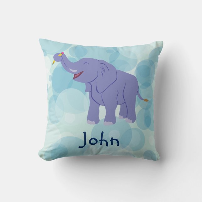 Happy Elephant (Personalize) Kissen (Vorderseite)