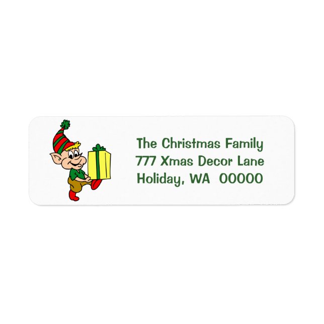 Happy Elf Merry Christmas Card Umschläge Adresse (Vorne)