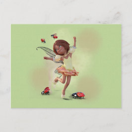 Happy Elf und Ladybug Postkarte