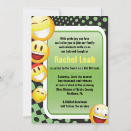 HAPPY EMOJI Bar Bat Mitzvah Einladung
