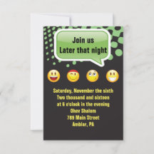 HAPPY EMOJI Bar Bat Mitzvah Party Empfang Card