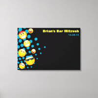HAPPY EMOJI Bat oder Bar Mitzvah Sign-In Board