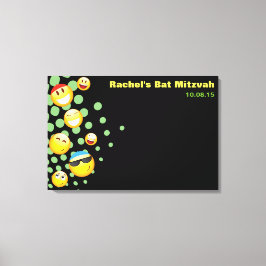 HAPPY EMOJI Bat oder Bar Mitzvah Sign-In Board Leinwanddruck