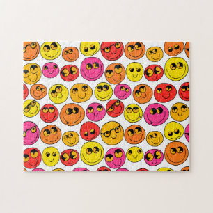 Happy Emoji Faces Funny Yellow Rosa Rosa Orange