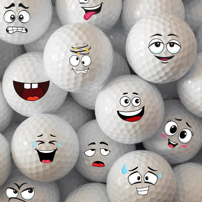 Happy Emoticon Golfball (Golf Balls Emotion Face)