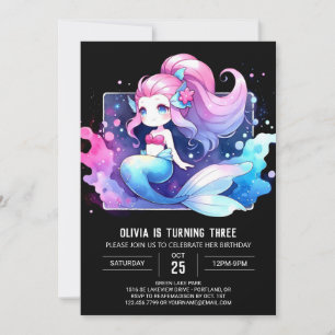 Happy Enchanted Mermaid Birthday Einladung
