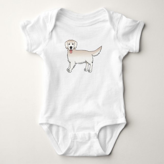 Happy English Cream Golden Retriever Cartoon Dog Baby Strampler (Vorderseite)