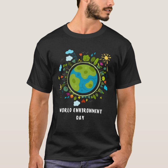 Happy Environment Day Tree lamp Earthball T-Shirt (Vorderseite)