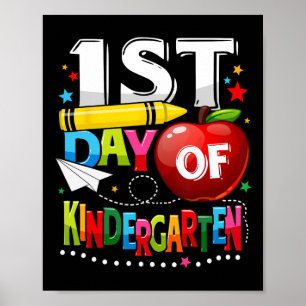 Happy Erster Tag Kindergarten Lehrer Spaß Zurück T Poster