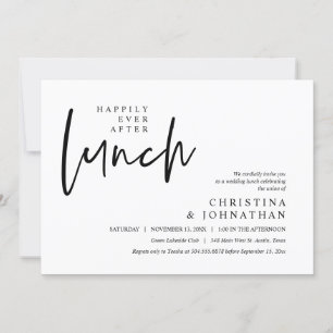 Happy Ever After Lunch Moderne Hochzeitsfeier Einladung