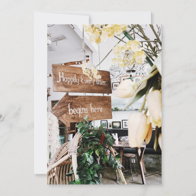 Happy Ever after Wedding Grußkarte Karte (Vorderseite)