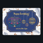 Happy Everything Blue and Gold Holiday Card Feiertagskarte<br><div class="desc">Eine Urlaubskarte, die Sie an jedermann schicken können! (Bild von Freepik.com). Die Karte lässt sich leicht mit Ihren Formulierungen, Schriftart und Schriftart anpassen. Nicht genau das, was Sie suchen? Alle unsere Produkte können auf Ihre Bedürfnisse zugeschnitten werden, ohne Aufpreis. Kontaktieren Sie uns einfach unter askcottonlamb@gmail.com. Die Abstimmung der Produkte auf...</div>