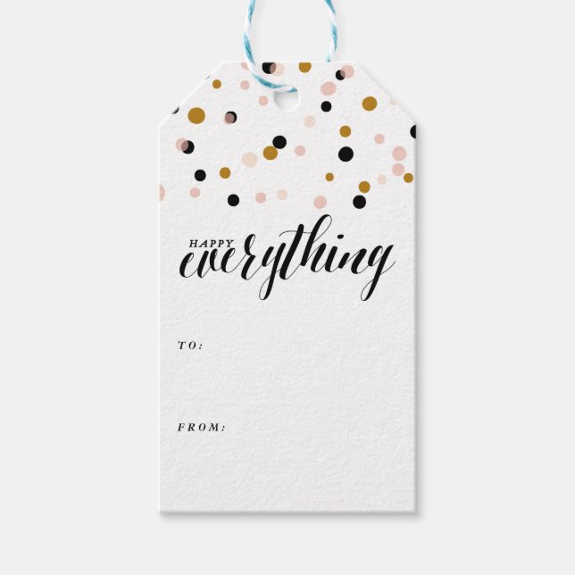 Happy Everything Confetti | Feiertagsgeschenktags Geschenkanhänger (Vorderseite)