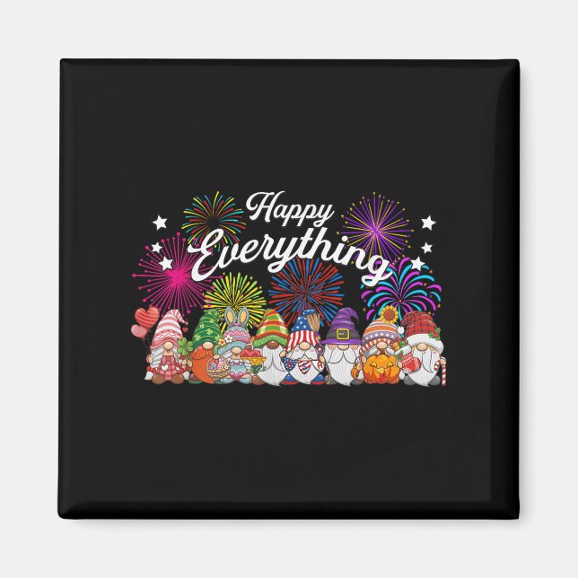 Happy Everything Gnomes For All Year Every Holiday Magnet (Vorne)