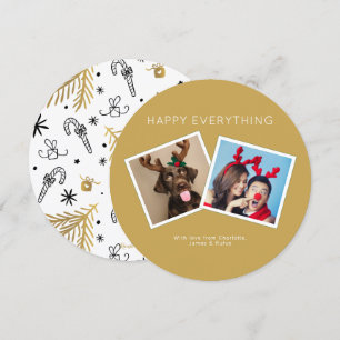 Happy Everything Gold Winter Foliage Carte photo