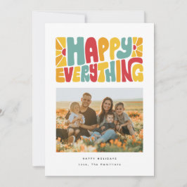 Happy Everything Retro Bubble Letters Photo Card Feiertagskarte