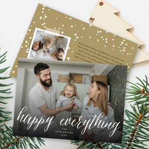 Happy Everything Simple White Script Foto Modern Feiertagskarte