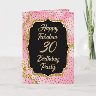 Happy Fabulous 30. Geburtstag Folded Einladung