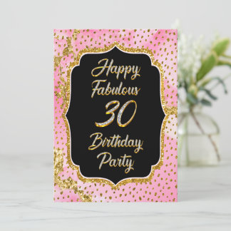 Happy Fabulous 30. Geburtstag Party Einladung