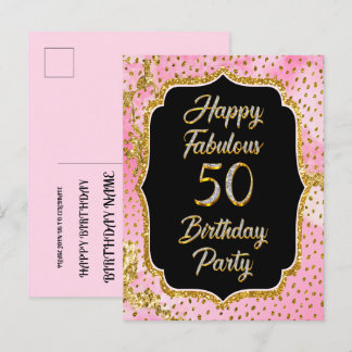 Happy Fabulous 50. Geburtstag Einladung Party