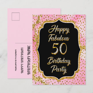 Happy Fabulous 50. Geburtstag Einladung Party