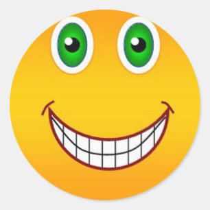 Happy-face-Aufkleber Runder Aufkleber
