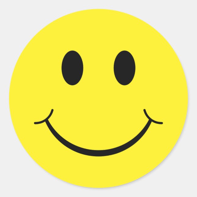 Happy-face-Aufkleber Runder Aufkleber (Vorderseite)