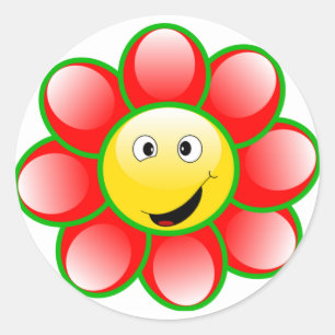 Happy Face Blume Stickers