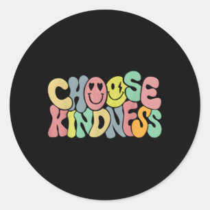 Happy Face Choose Kindness Positivity Runder Aufkleber