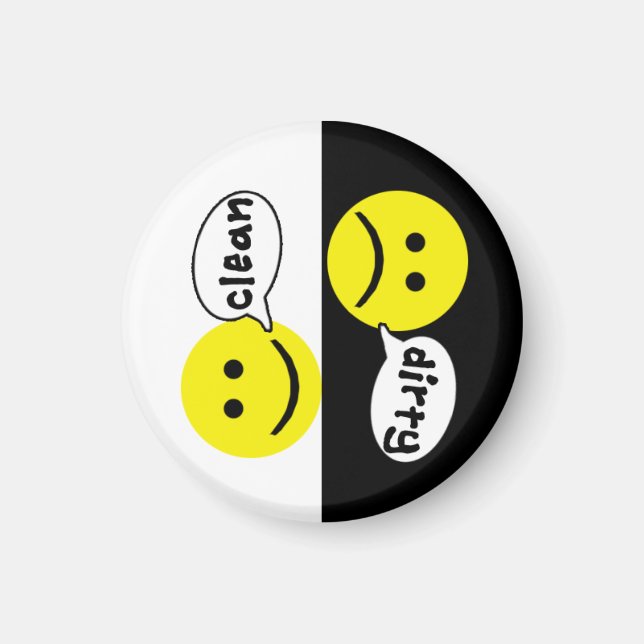 Happy Face CLEAN DIRTY Geschirrspülmaschine Magnet (Vorne)