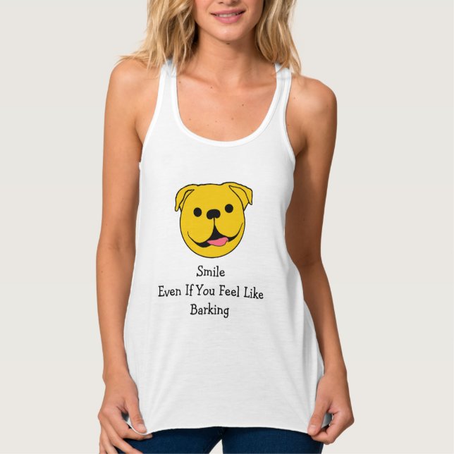 Happy Face Dog Tank Top (Vorderseite)