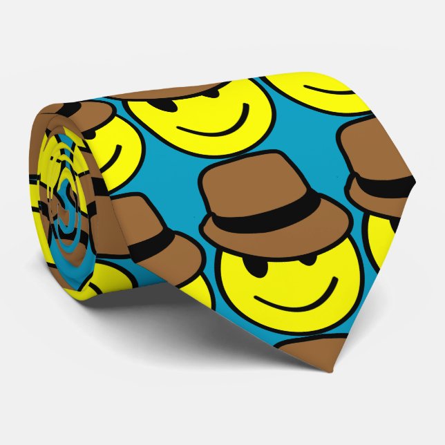 Happy Face Fedora Krawatte (Gerollt)