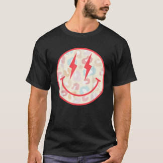 Happy Face Floral Preppy Ästhetik Lächeln Gesicht T-Shirt