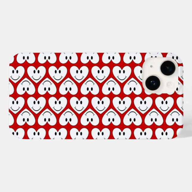 Happy Face Heart Case-Mate iPhone Hülle (Rückseite (Horizontal))